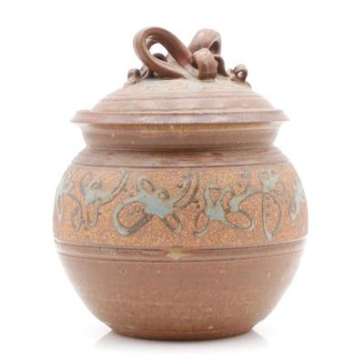 Studio Art Pottery Lidded Ginger Jar