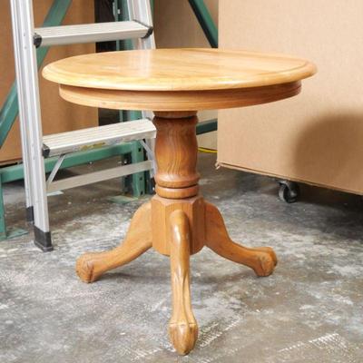 Solid Oak Wood Side Table