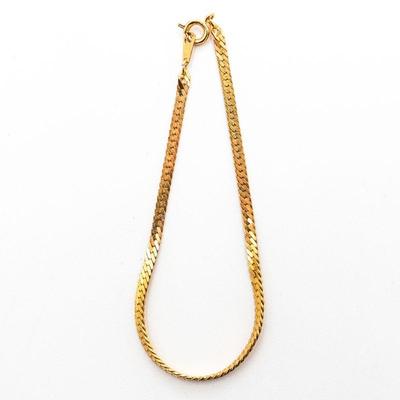 Gold-Tone Herringbone Chain Bracelet