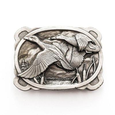 Siskiyou Buckle Co. 1983 Wild Ducks Pewter Belt Buckle