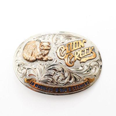 Duarte Hand Made Nickel Silver "Coon Creek" Belt Buckle