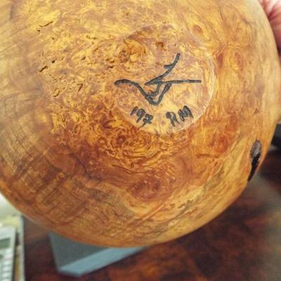 SIGNED RM 197 RED MALLEE BURL HAND MADE BOWL