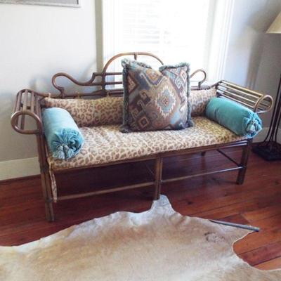LANEVENTURE CHIPPENDALE SCROLLED BAMBOO SOFA