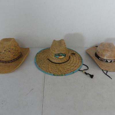 Men's Hats - Stetson (7-3/8), Yumi Rush Straw (M) & Made in Mexico (No Size)