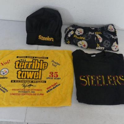 Steeler's Gear including a Toque (Chef's Hat) for Your Tailgate Grill Master 
