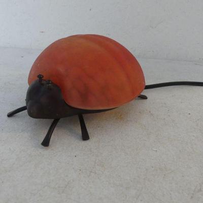 Vintage Metal/Glass Ladybug Night Light