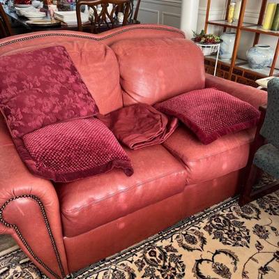 Leather love seat