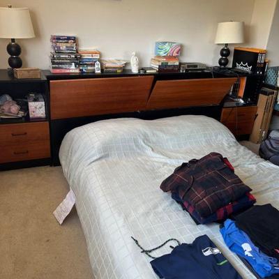 Men's clothing,  bed, lamps