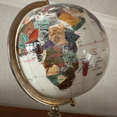 Antique gemstone abalone shell mother of pearl globe