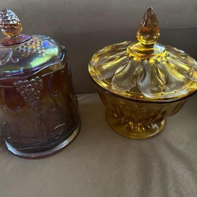 carnival glass candy dish 