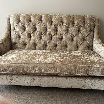 crushed velvet custom love seat