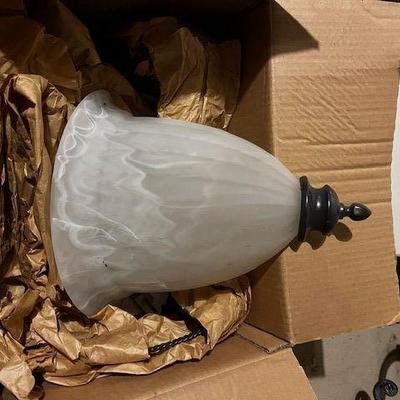 Alabaster pair of lighting sconces