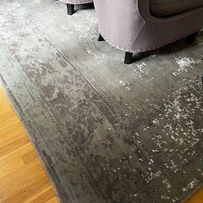 grey & white Restoration Hardware room carpet
