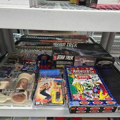 #2572 • Avenger Toy Set, Star Trek U.S.S. Enterprise Model, Superman Doll, G.I. Joe Action Figure
