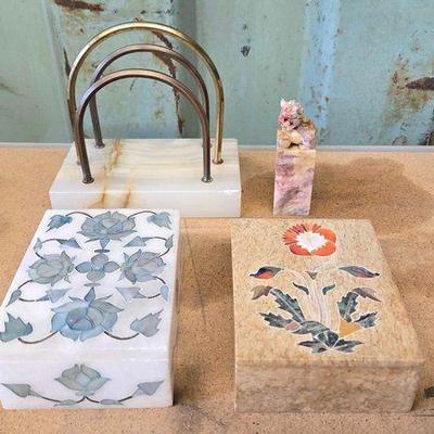 #3046 • Marble Jewlery Boxes, Napkin Holder & More
