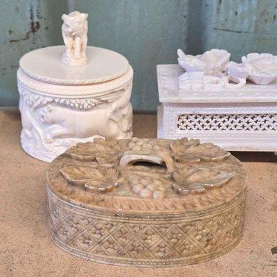 #3038 • (3) Ornate Jewlery/Trinket Boxes
