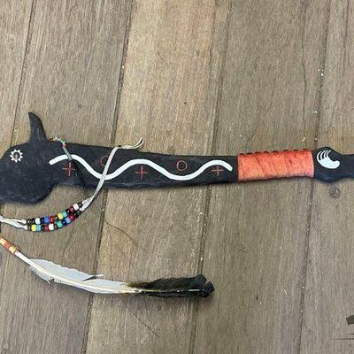 #7038 • Wooden Horse Carved Dance Stick
