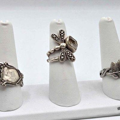 #902 • (3) Sterling Silver Rings, 18.80g
