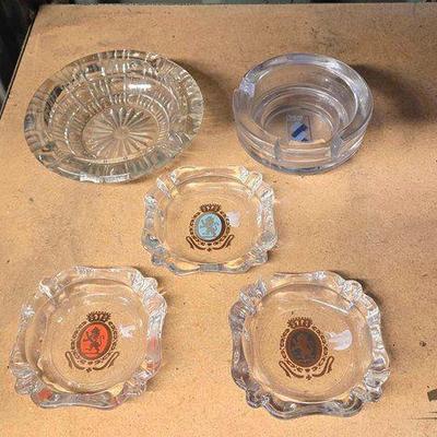 #3070 • (5) Glass Ash Trays

