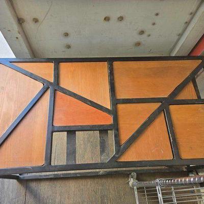 #4000 • Metal Frame Table with Wood Panels
