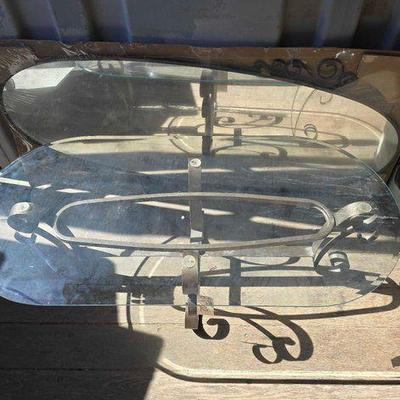 #7002 • Glass Oval Coffee Table & Mirror
