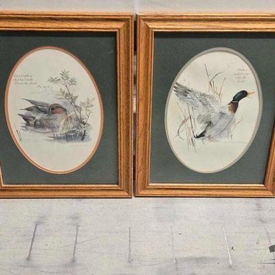 #4326 • (2) Framed Photos & Ducks With Spirtual Message
