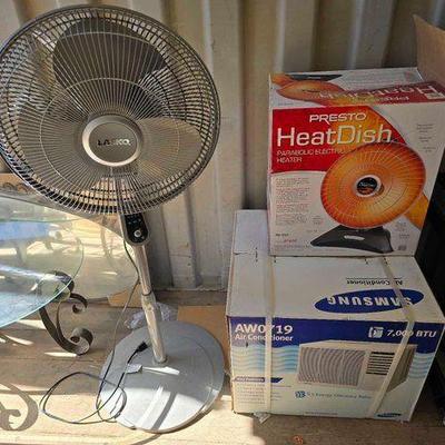 #7006 • Lasko Fan, Presto HeatDish Heater, & Samsung SW0719 Air Conditioner
