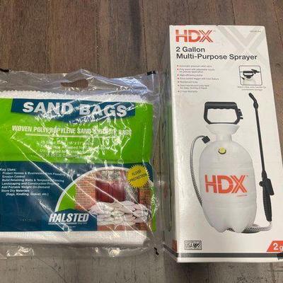 #7568 • NEW!!! Sand/Utility Bags & 2 Gallon Multi-Purpose Sprayer
