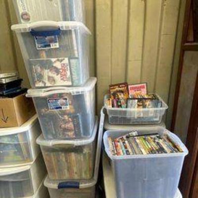 #7592 • (12) Totes Full of DVDs
