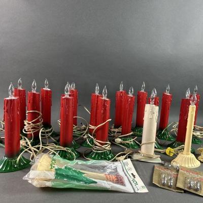 Lot 658 | Vintage Holiday Candle Decorations
