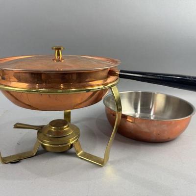 Lot 414 | Vintage Swiss Culinot Copper Warming Stand and
