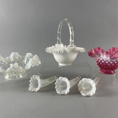 Lot 489 | Antique Fenton Hobnail & Milk Glass
