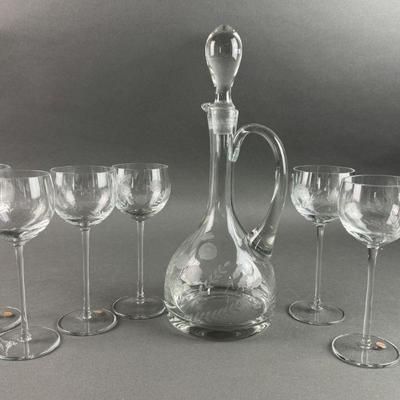 Lot 365 | Vintage Empress Wine Decanter and Glasses

