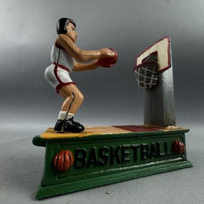 Lot 301 | Vintage Cast Iron Basketball Bank
