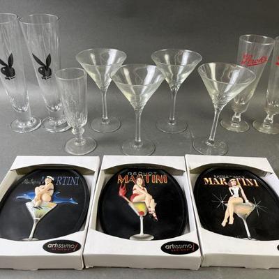 Lot 549 | Ralph Burch Pinups Playboy & Stroh’s Glasses
