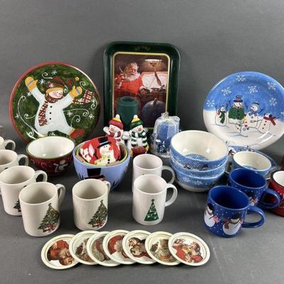 Lot 643 | Snowman Plates, Mugs & More
