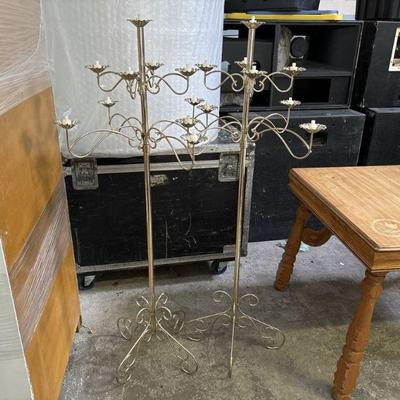 Lot 434 | Vtg Gold Floor Candelabras
