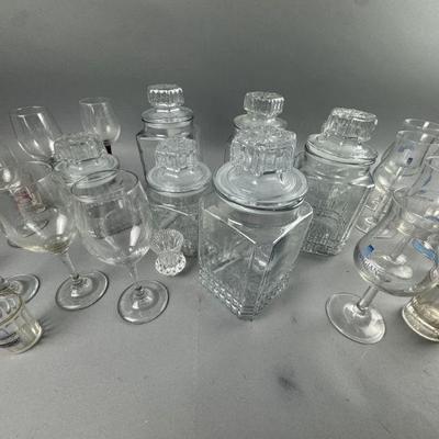 Lot 568 | Vintage Koeze Clear Cut Glass Apothecary Jars
