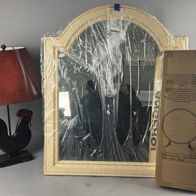 Lot 667 | Rooster Lamp, Mirror and More
