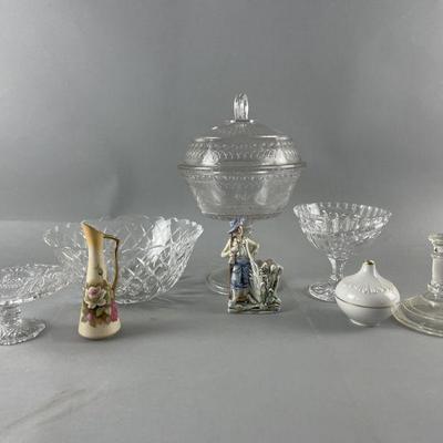 Lot 366 | Vintage Glass Compote w/lid & More
