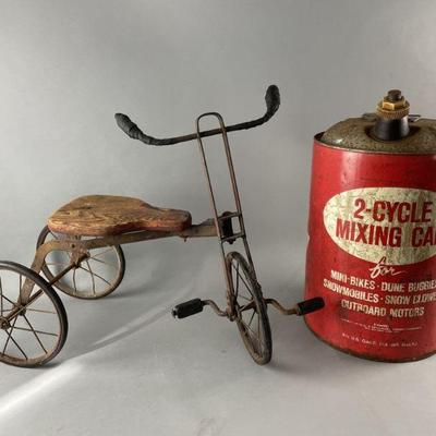 Lot 429 | Antique Tricycle & 2 Cycle Mixing Can

