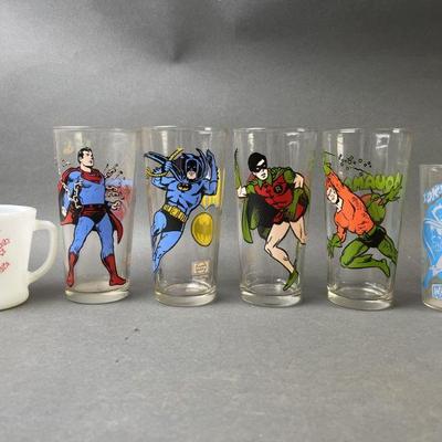 Lot 612 | Vintage DC Comics Pepsi Glasses & More
