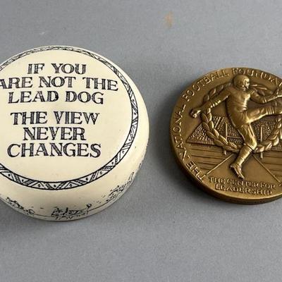 Lot 244 | Paperweight & N.F.F Center for Leadership Medal
