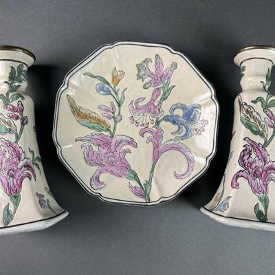 Lot 379 | Vintage Plate, Candle Holders
