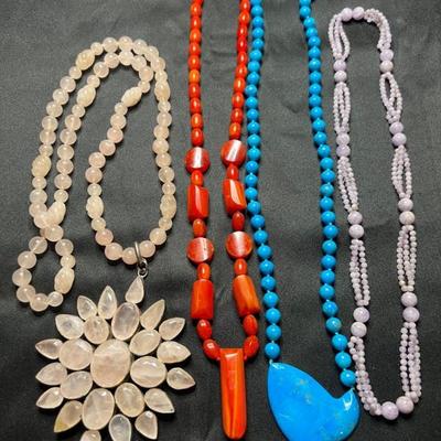 STERLING & ROSE QUARTZ, BAKELITE