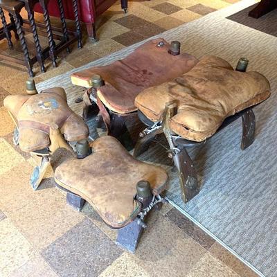 Vtg. leather saddle seats