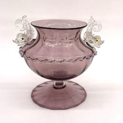 Antonio Salviati Murano pink art glass vase