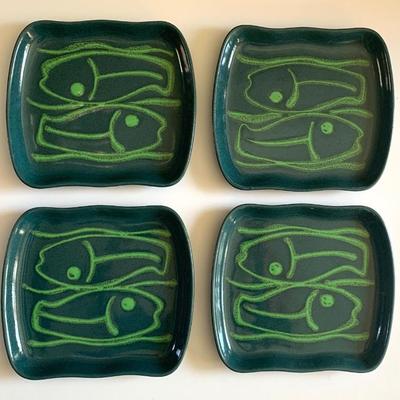 Set/4 MCM Glidden Pottery plates