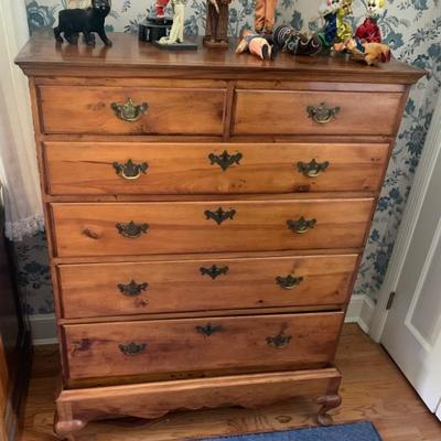 18th c. chest on contemporary frame, refinished