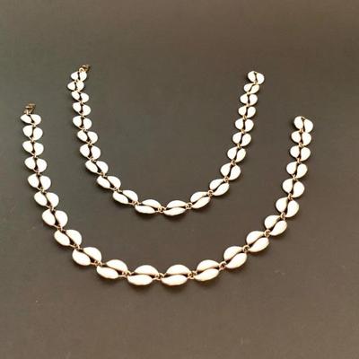 Pr. of David Andersen Sterling silver enamel necklaces, Norway
